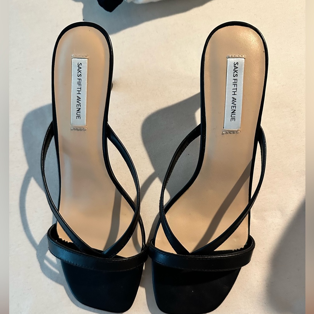 Black strappy heels - never worn - Saks Fifth Avenue
